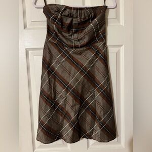 Banana Republic Plaid Strapless Mini Dress Size 0 NWOT